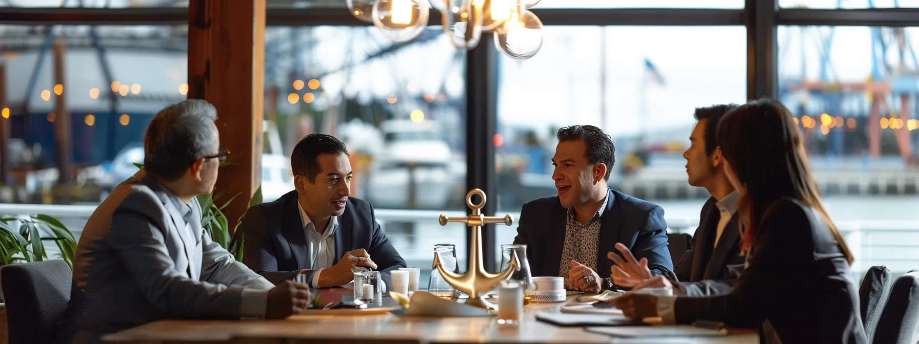 Struggling With an Inherited Property Cash Home Buyers in Puyallup Offer a Reliable Solution 2 a group of business professionals gathered around a table with a large anchor displayed, discussing the benefits of cash home buyers in puyallup.