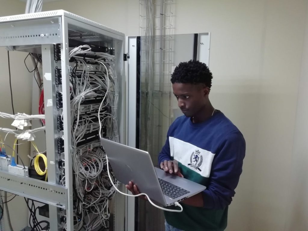 a man using a laptop