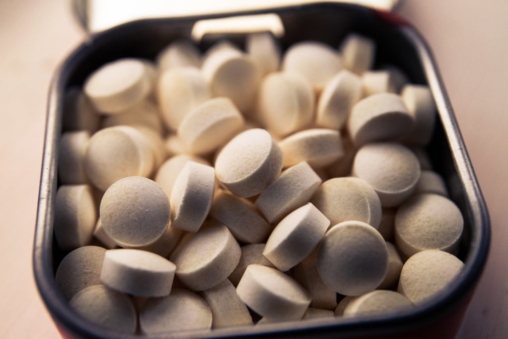 a container of pills