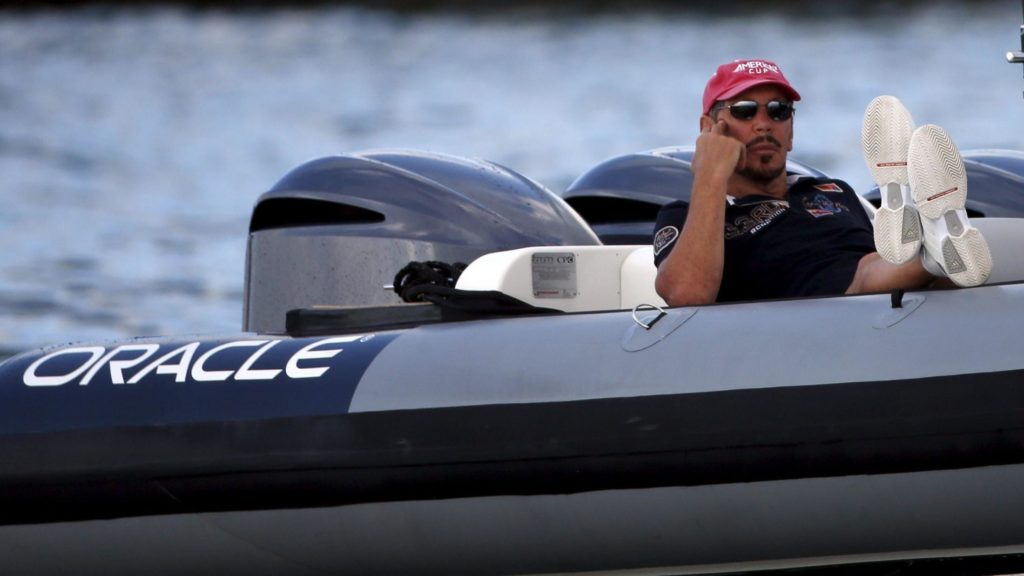 a man driving a car