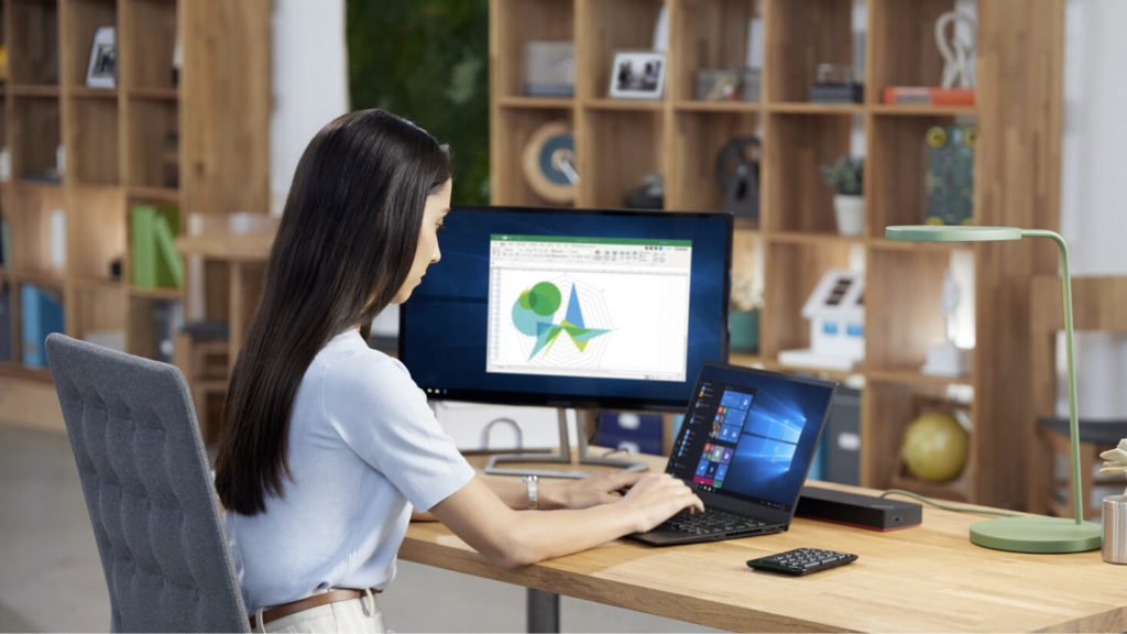 a woman working on a laptop