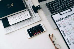 a group of papers and glasses