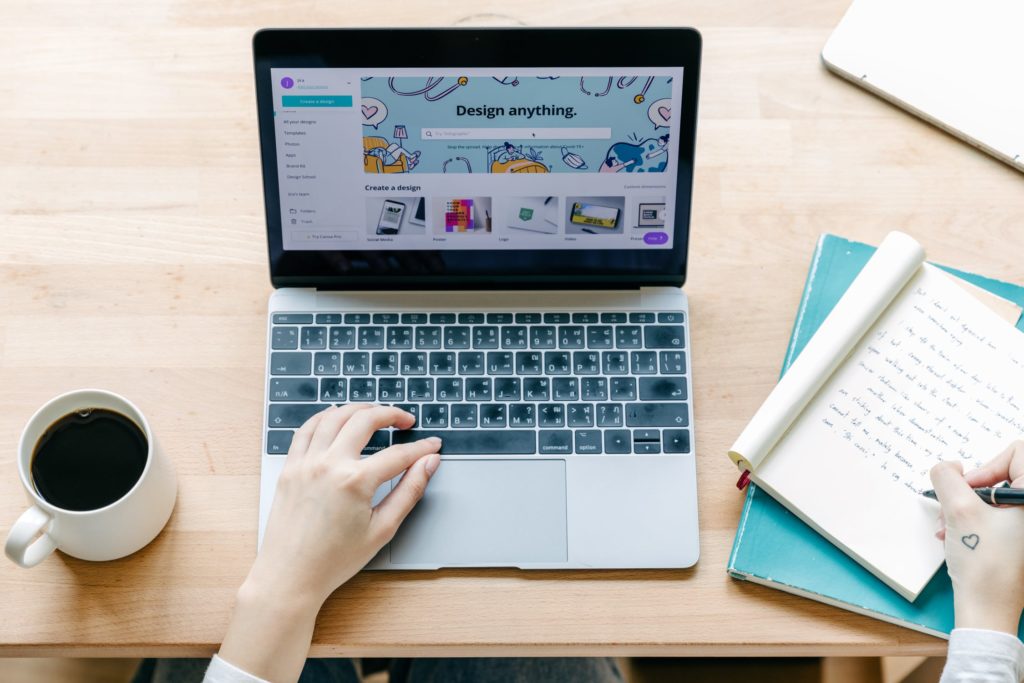 a person using a laptop
