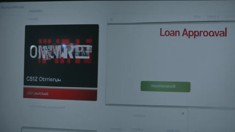 a computer screen displaying a confirmation message for a loan approval.