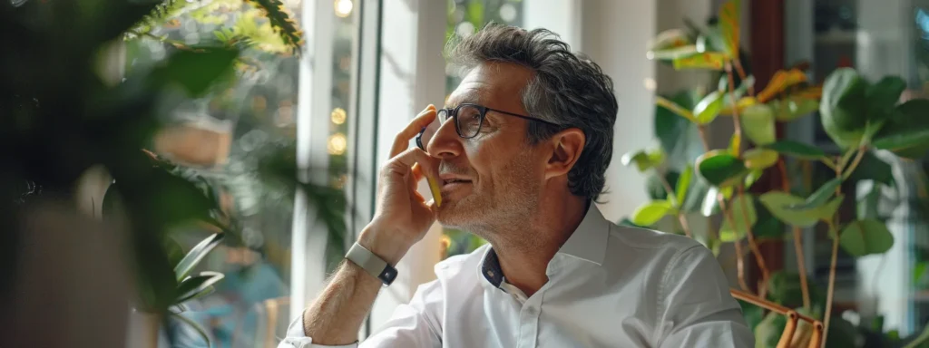 a professional business owner on the phone comparing florida homeowners insurance quotes.