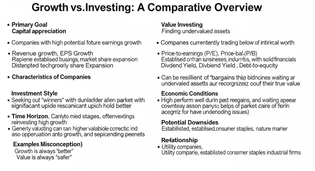 growth stocks vs value stocks guide