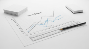 What are the components of a line chart