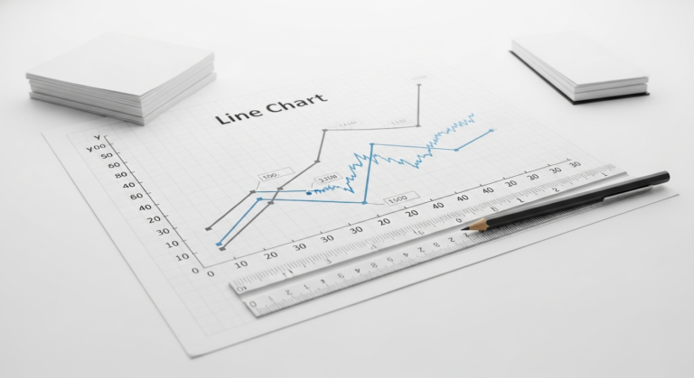 What are the components of a line chart