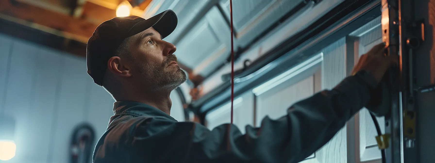 Why Homeowners Prefer Professional Garage Door Installation for Safety Compliance 1 a professional installer meticulously checks the garage door setup against safety standards.