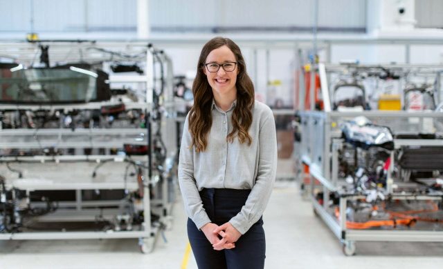a woman standing in a store