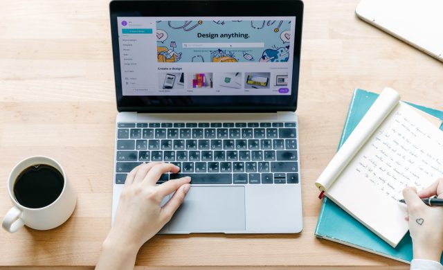 a person using a laptop