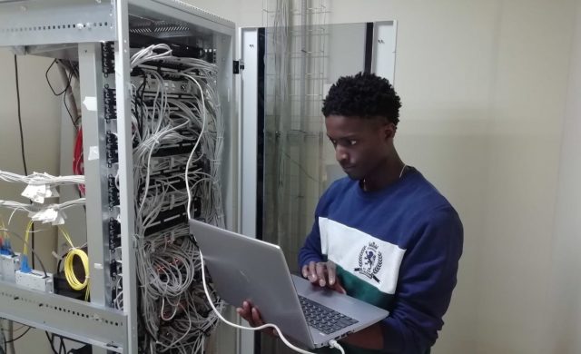a man using a laptop