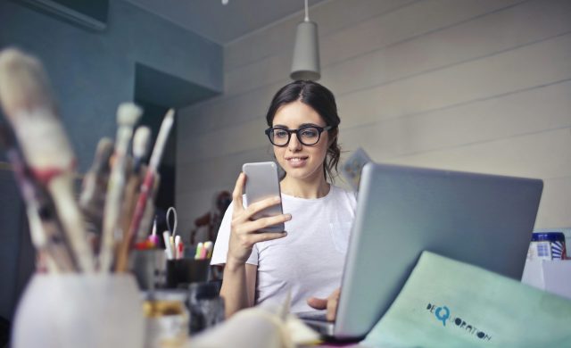 a person holding a phone