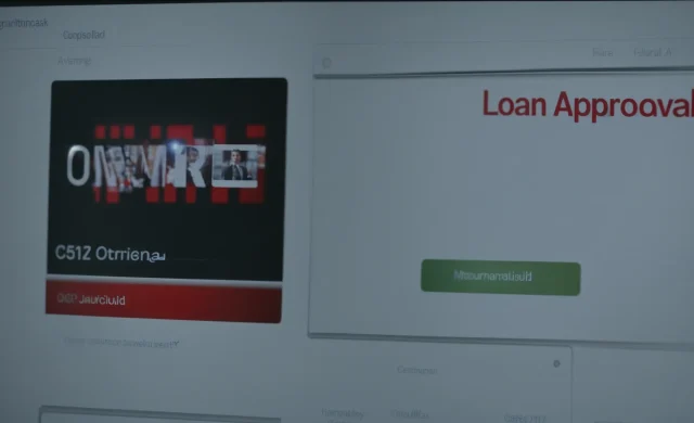 a computer screen displaying a confirmation message for a loan approval.